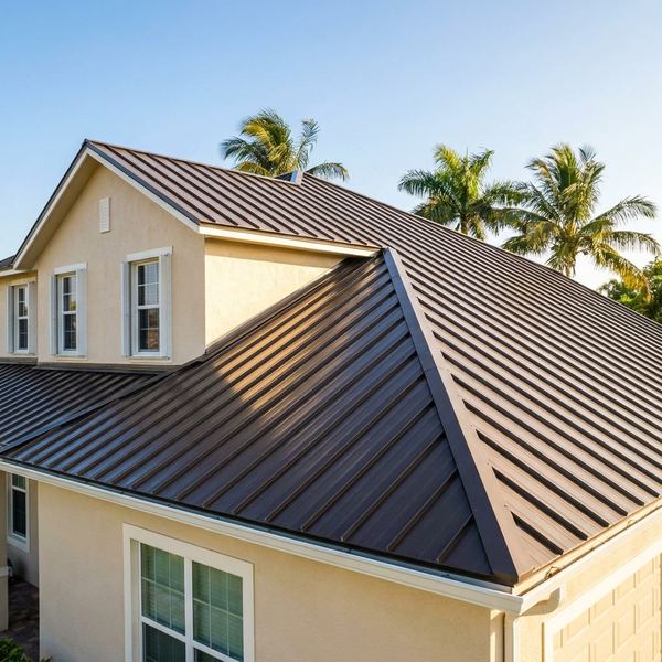 Standing-seam metal roof on Florida residential home